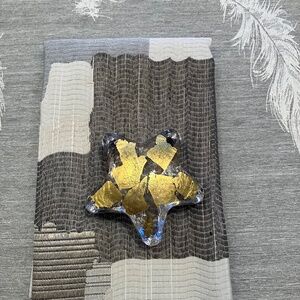 ROBERT HELD ART GLASS STAR PAPERWEIGHT GOLD HANDMADE VINTAGE